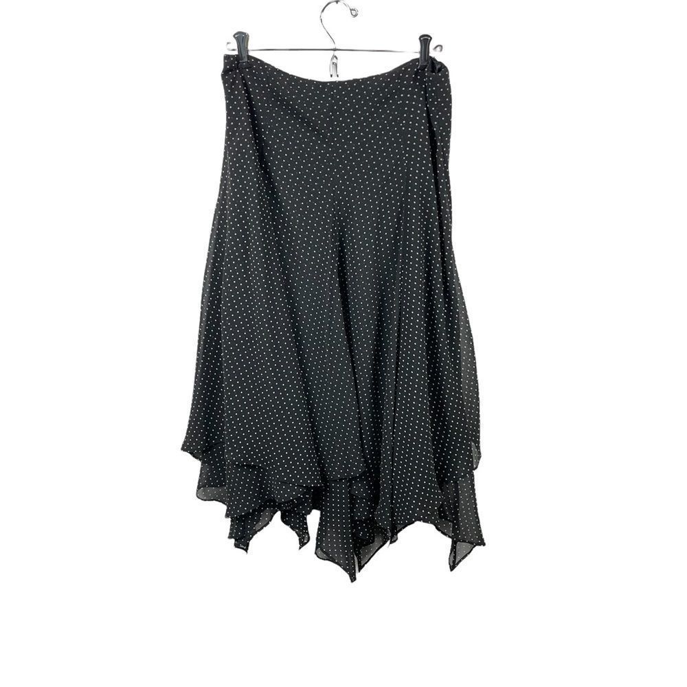 Chaps Polka Dot Flowy Drape Skirt Size 4